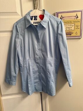 New York & Company Light Blue Button-Down Shirt